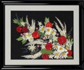 押し花絵画　「赤と黒のブルース」